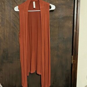 Zenana Outfitters Terracotta Open Vest